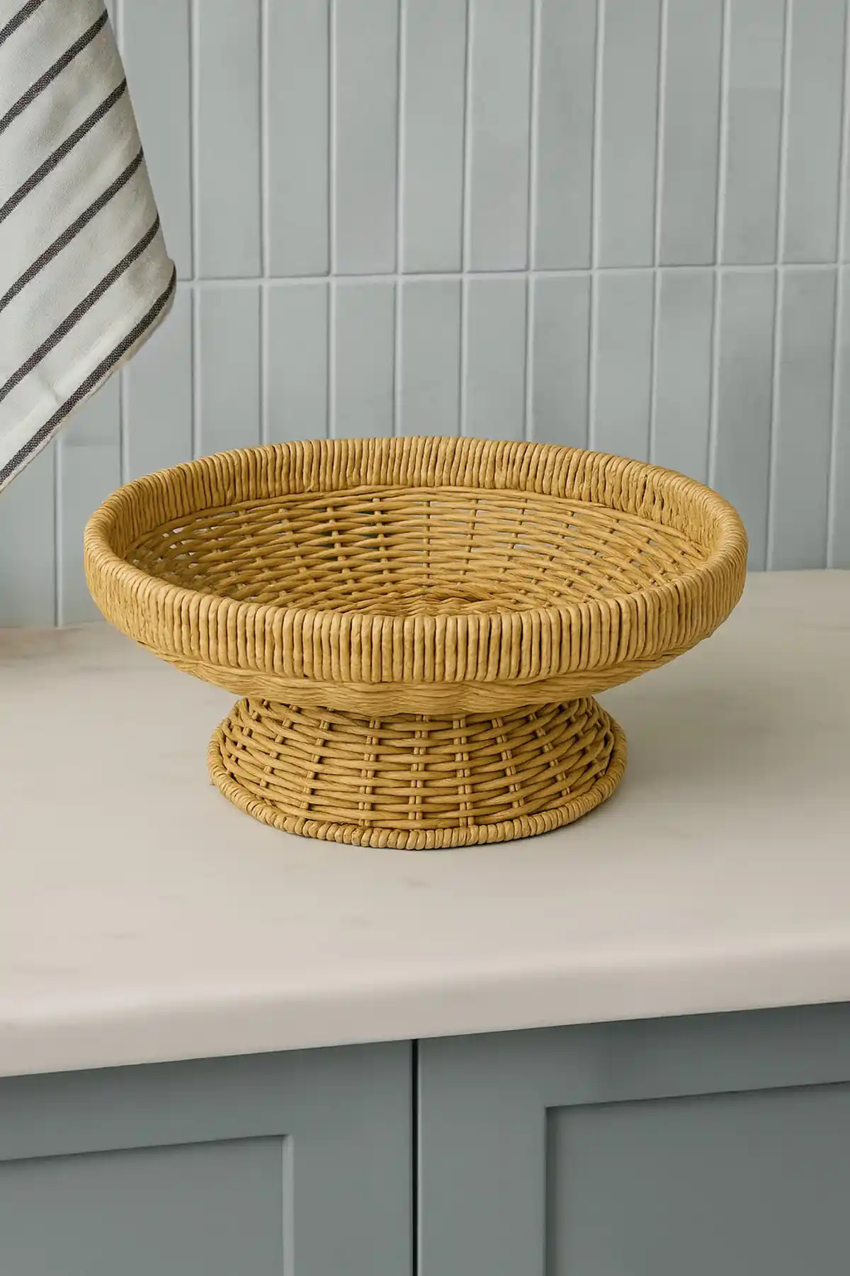 Doğal ve Şık Rattan Hasır Meyve Sepeti Sunumlukları Dekorasyonda Pratik Çözüm