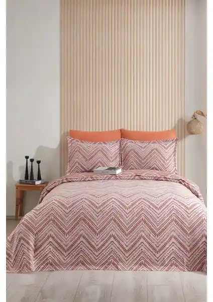 Elart Petra Keten Görünümlü Yatak Örtüsü Seti: Doğal ve Şık Tasarım Çift Kişilik Yataklar İçin