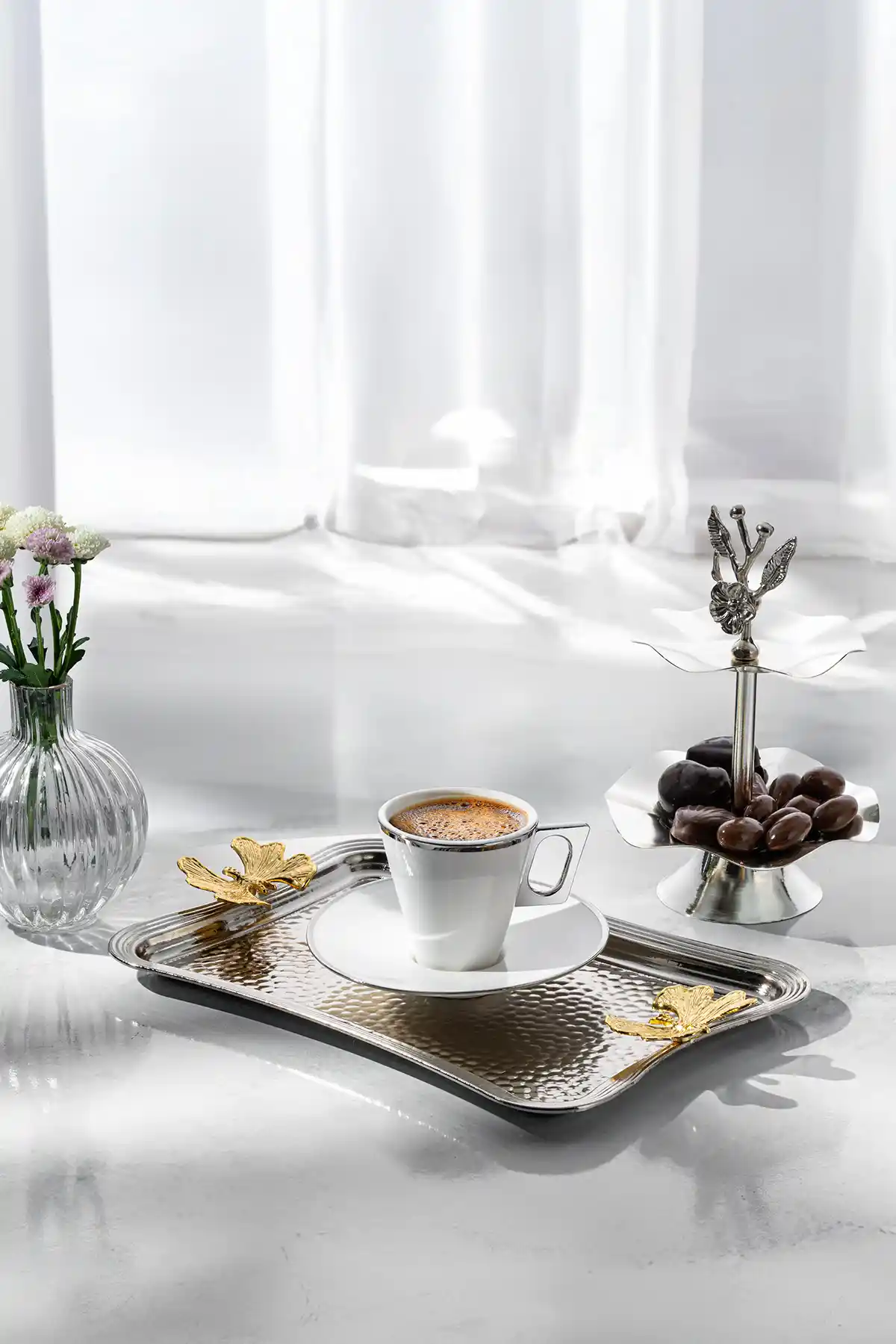 Emsan Butterfly Tepsi Platin: Modern ve Şık Dekoratif Aksesuar Seçenekleri