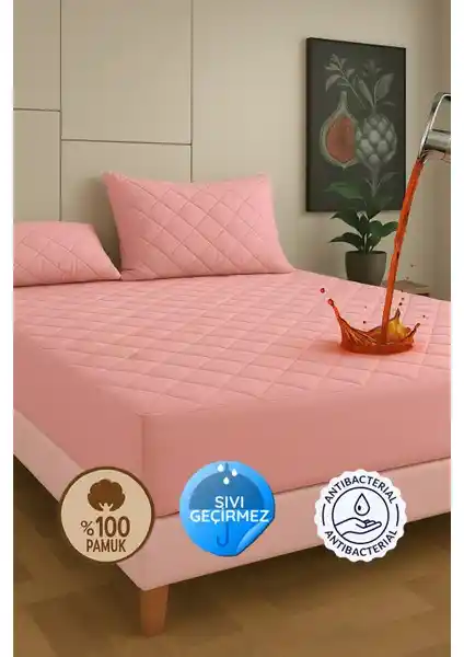 Formeya Pamukkale Alez Sıvı Geçirmez Pamuk Kapitone Yatak Koruyucu Çarşafı