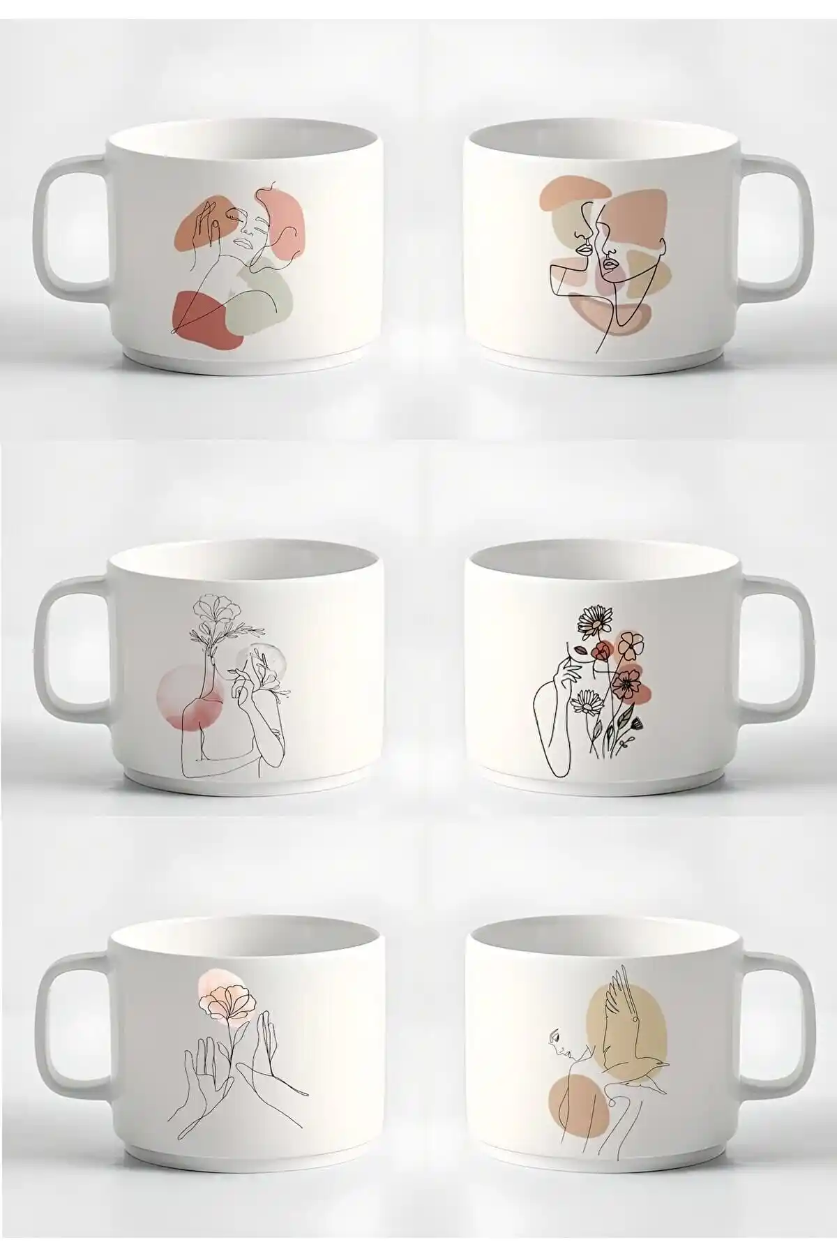 Genel Markalar Double Türk Kahvesi ve Espresso Fincanı Seti Modern ve Şık Tasarım