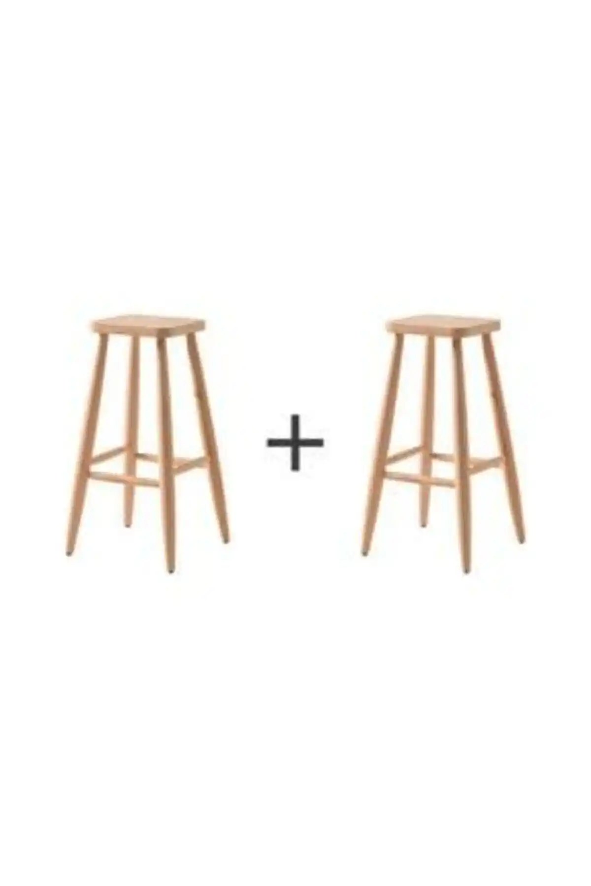 Geppetto Home Ahşap Yüksek Kare Bar Tabure Sandalye Modern Tasarım ve Dayanıklılık
