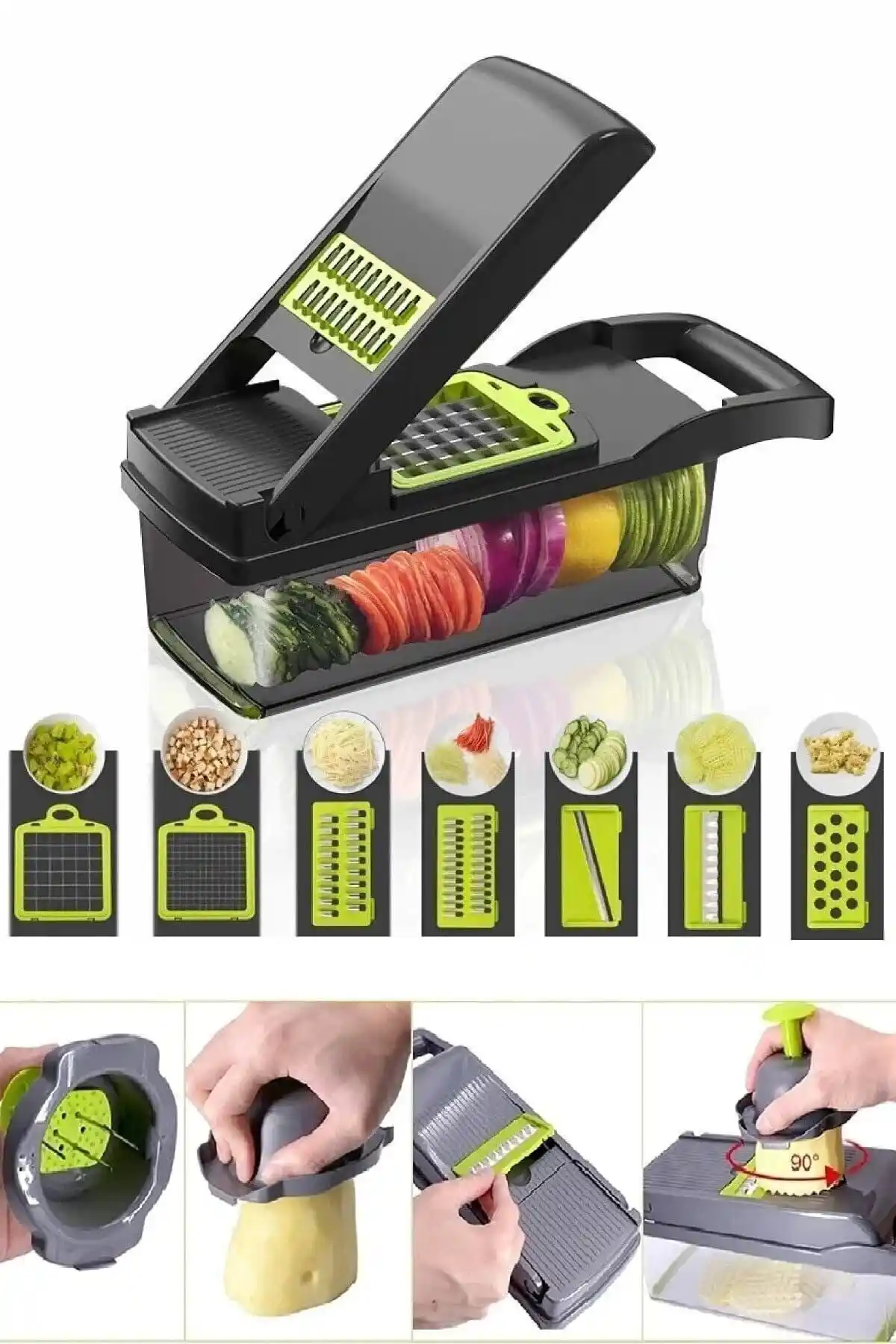 Hermoni 13 Parça Hazneli Sebze Doğrayıcı ve Dilimleyici Seti Ürün Özellikleri ve Kullanım Avantajları