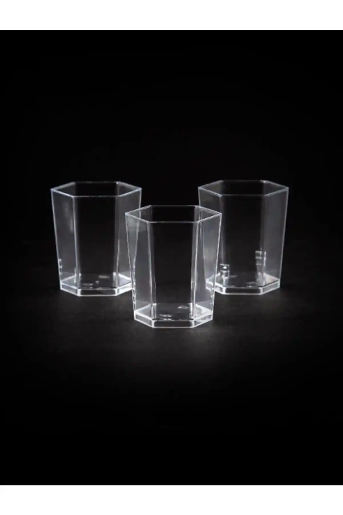 Kristal Plastik Altıgen Kap 50cc Estetik ve Çok Amaçlı Kullanım İçin Uygun