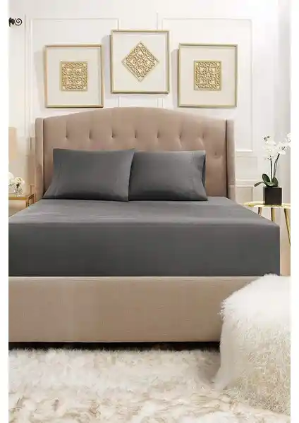 Lady Moda Çift Kişilik %100 Pamuklu Penye Lastikli Çarşaf Modern ve Dayanıklı Yatak Konforu İçin