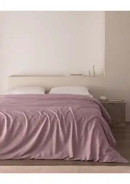 Madame Coco Ciel King Size Pamuk Saten Nevresim Açık Mürdüm Renkli Modern Yatak Odası Dekoru İçin