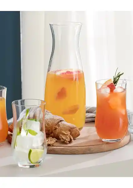 Madame Coco Diamanta 5 Parça Cam Karaf Seti Şık ve Dayanıklı Tasarımıyla Servis Kolaylığı