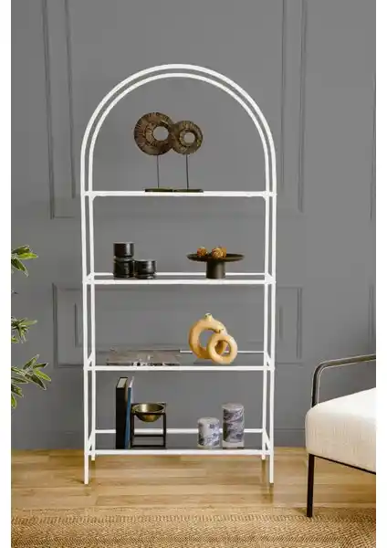 Mona Beyaz Kitaplık: Modern ve Fonksiyonel Dekoratif Mobilya Çözümü