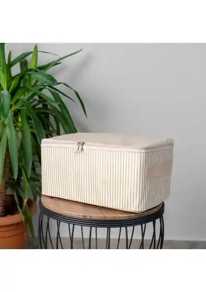 Nacarev 3'lü Ekose Kare Desenli Hurç Seti Ev ve Bavul İçin Pratik Depolama Çözümü