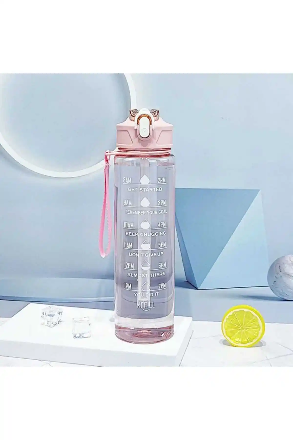 OSMEY 900 ml Pembe Motivasyon Matara ile Çocukların Su İçme Alışkanlıklarını Destekleyin