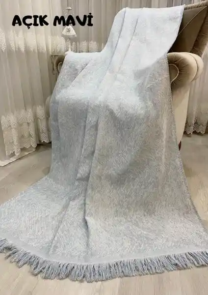 Özlü Home Lüks Pamuklu Açık Mavi Koltuk Örtüsü Konfor ve Estetiği Bir Arada Sunar