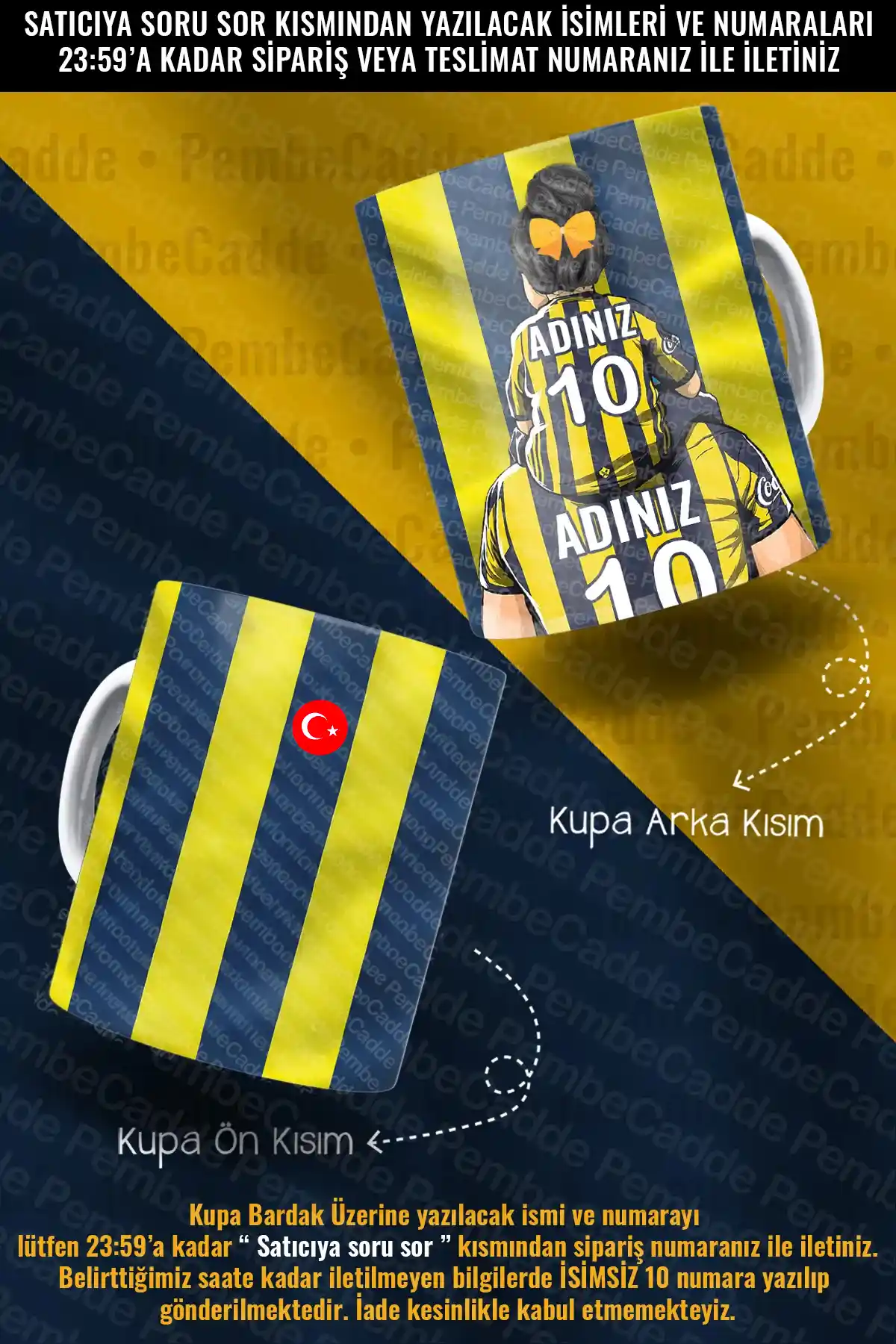 PembeCadde Baba Kız ve Anne Kız Kişiselleştirilebilir Hediye Kupası 499 ml