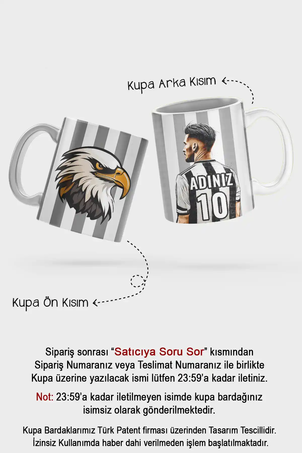 PembeCadde Erkek Sevgili İçin Kişiselleştirilebilir Numaralı Kahve Kupası