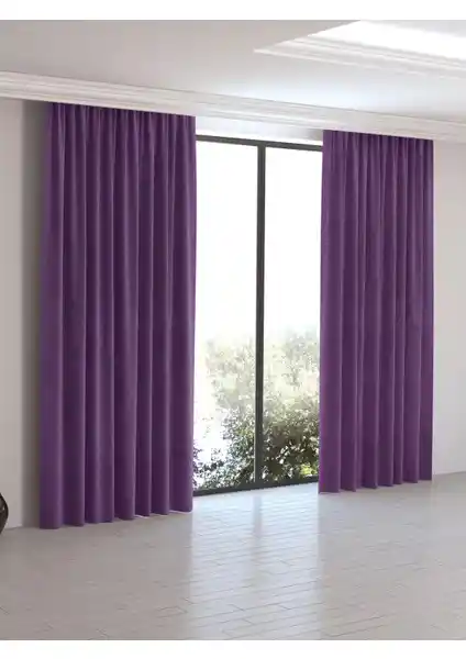 Perle Home Menekşe Moru Fon Perde Modern Estetik ve Dayanıklılık Sunar