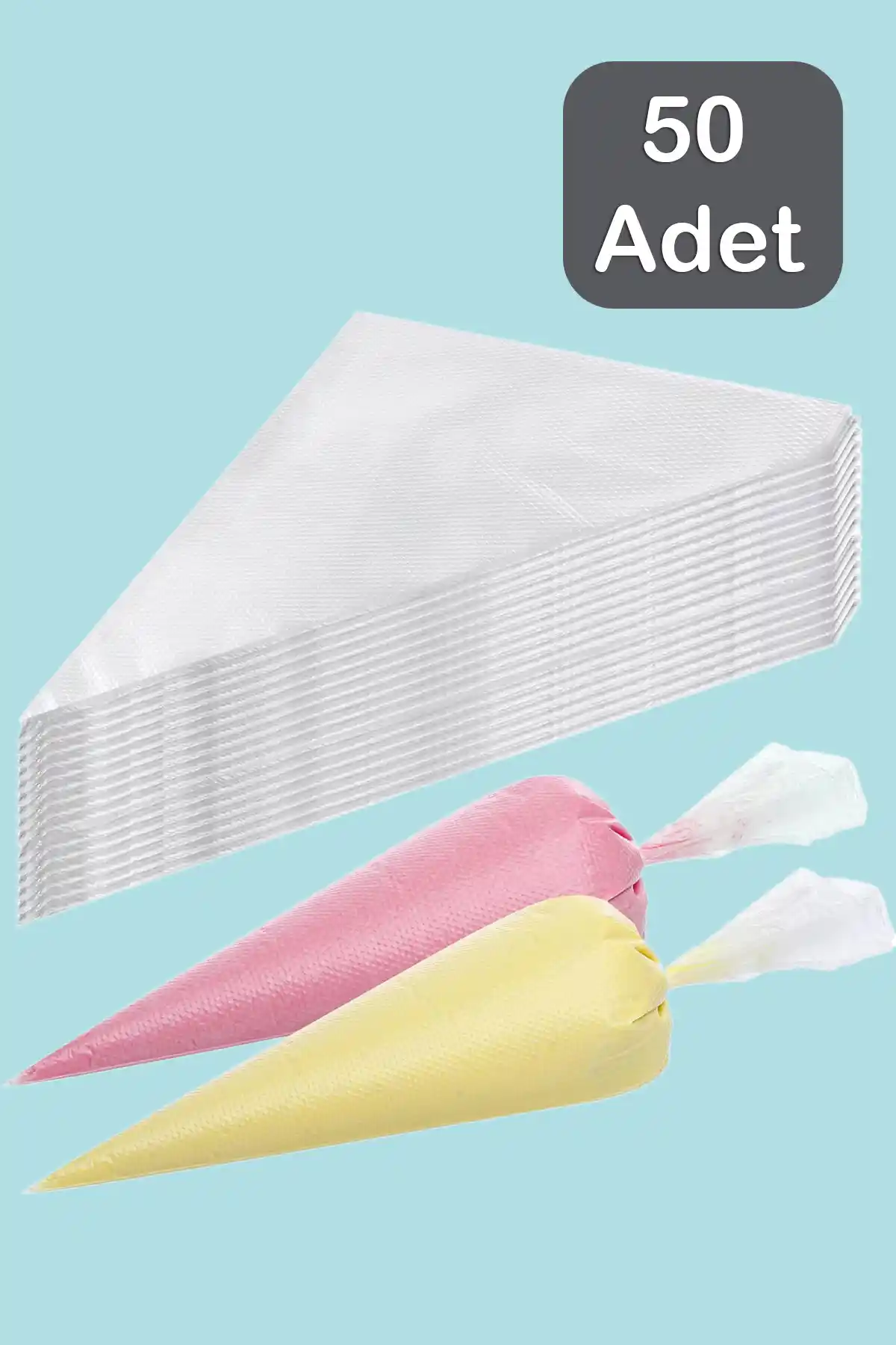 Porsima PBT-165 Tek Kullanımlık Krema Sıkma Torbası 50 Adet Profesyonel ve Ev Kullanımı İçin