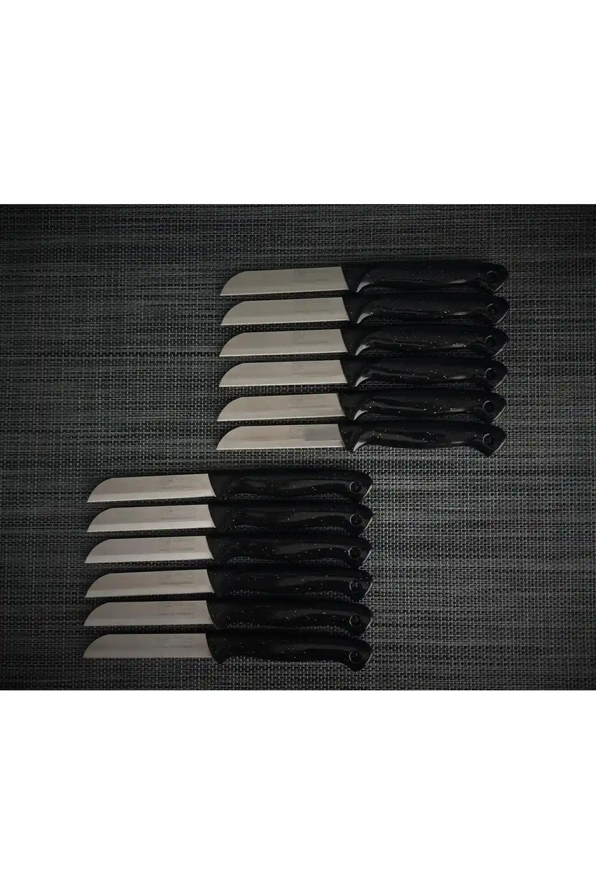 Solingen Simli Siyah Meyve Bıçağı Seti 12'li yüksek kalite ve şık tasarım ile mutfakta pratiklik sağlar