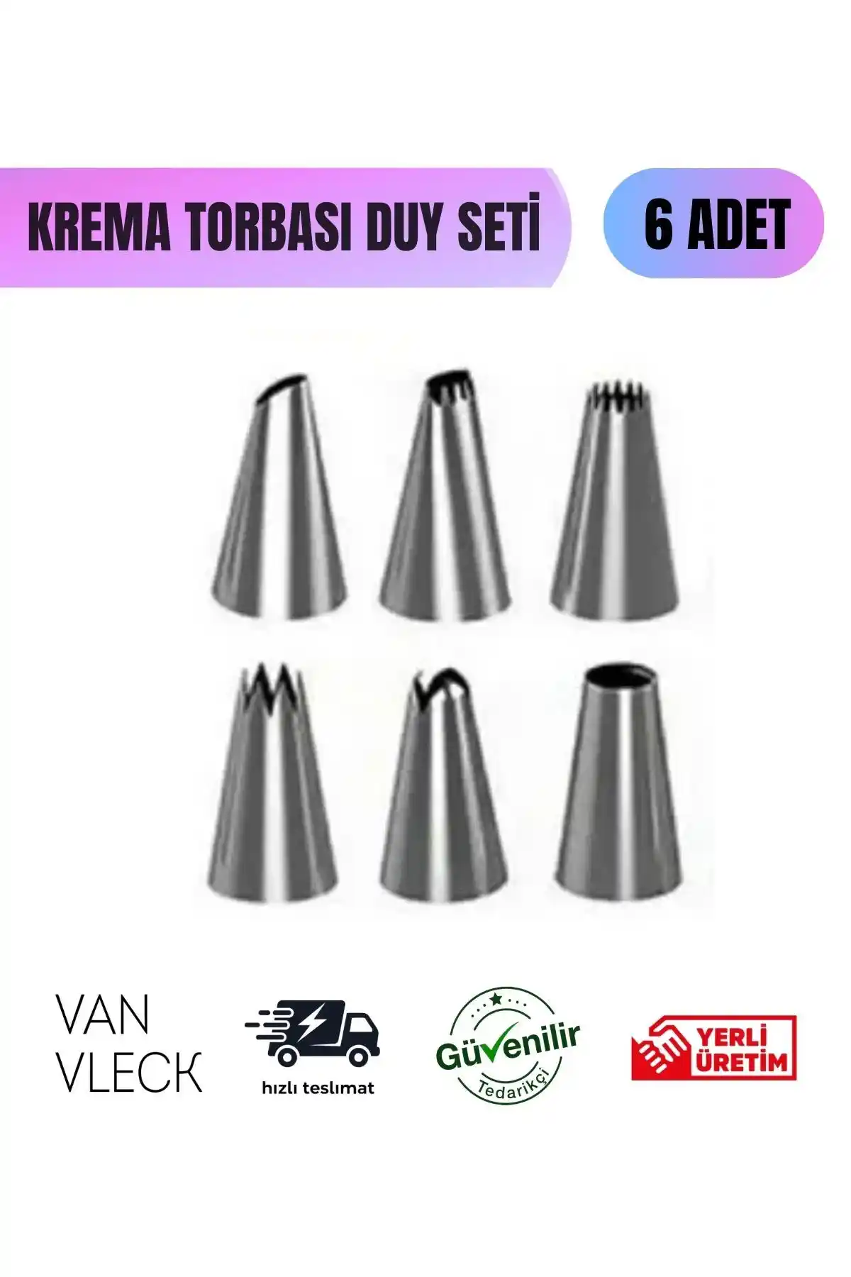 VAN VLECK 8 Parça Krema Torbası Duy Seti ile Pasta Süsleme Sanatında Yeni Bir Dönem