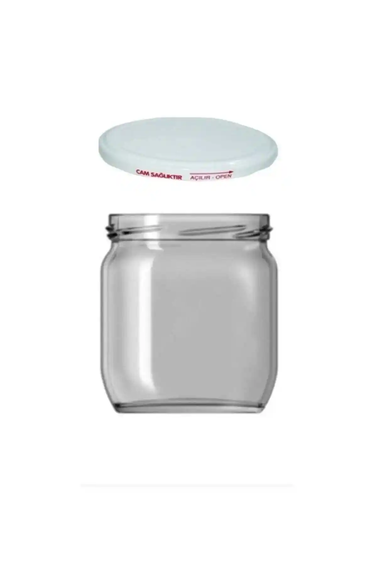 Viyalente 10 Adet Beyaz Kapaklı Cam Kavanoz Seti 425 cc Gıda Saklama ve Mutfak Düzeni