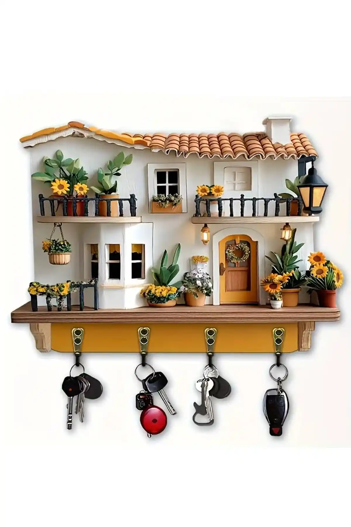 YALOVA SHOP 2D Dekoratif Ahşap Anahtar Askılığı Modern ve Şirin Tasarım