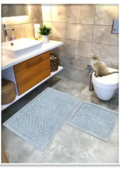 %100 Pamuk Doğal Dokuma Banyo Paspas Seti Çevre Dostu ve Güvenli Kullanım İçin Uygun