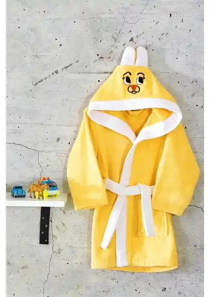 %100 Pamuklu Kapşonlu Çocuk Bornozu Konfor ve Sevimlilik Sunar