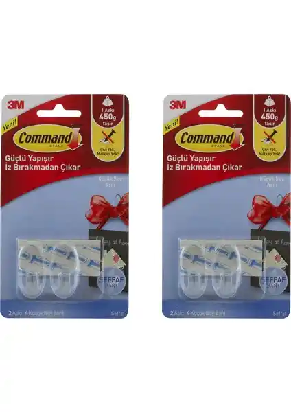 3M Command 17092 Küçük Boy Şeffaf Askı: Dayanıklı ve Estetik Çözüm