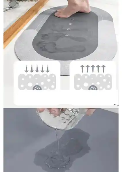 5DM Sihirli Su Emici Kaydırmaz Banyo Paspası Güvenli ve Estetik Kullanım İçin İdeal