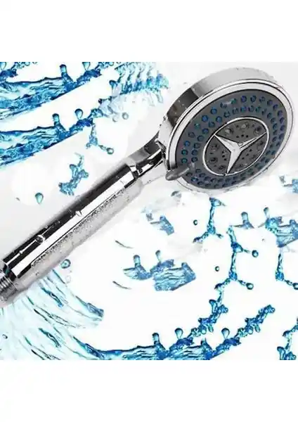 Acenter Mercedes Krom Kaplama 3 Fonksiyonlu Duş Başlığı Modern ve Dayanıklı Tasarım