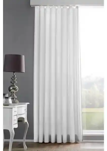 Adil Baba 1. Sınıf Tek Kanat Taç Saten Güneşlik Perde Beyaz Şıklık ve Fonksiyonellik Sağlar