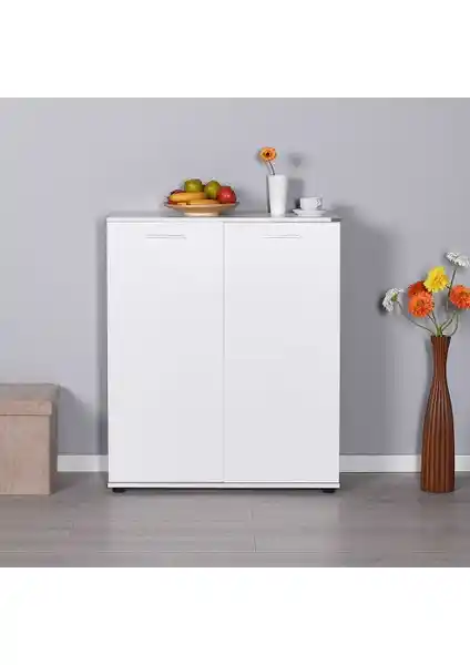 Adore Trendline 2 Kapaklı 5 Raflı Çok Amaçlı Ayakkabılık Beyaz Modern Tasarım