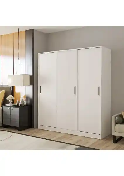 Afilli Tamamı MDF Lam 3 Kapılı Sürgülü Gardrop: Modern ve Dayanıklı Depolama Çözümü