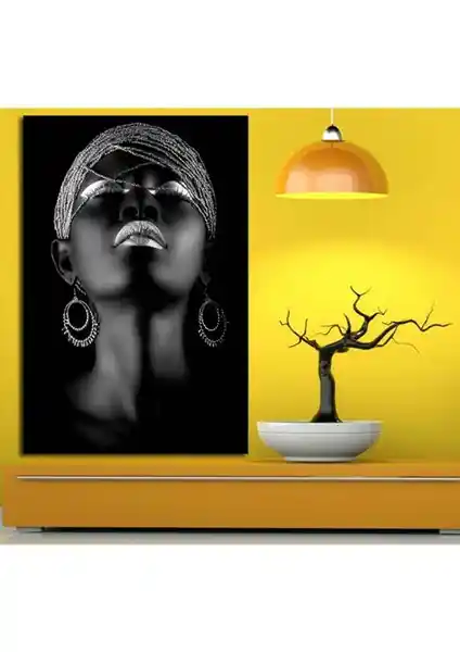 Afrikalı Kadın Temalı Tablo - Modern Dekorasyon İçin Sanatsal ve Dayanıklı Çözüm
