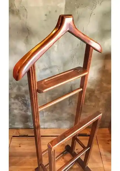 Ahzeli Gürgen Ağacından İkili Dilsiz Kıyafet Askısı - Dayanıklı ve Estetik Tasarım