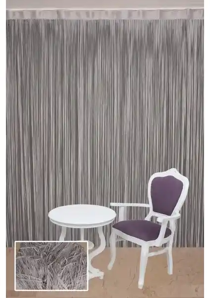 Akça Tekstil Düz İp Model Gri Perde: Modern ve Dayanıklı Tasarım ve Kolay Kullanım