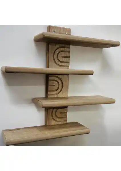 Akçe Home Asimetrik Bohem Ahşap Duvar Rafı Modern ve Şık Tasarım Özellikleri