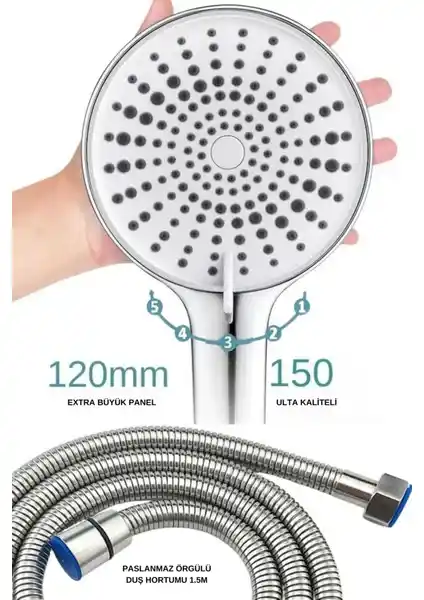 Akdoğan Yapı ve Hırdavat Çok Fonksiyonlu Ayarlanabilir Duş Seti ve Hortumu Ürün İncelemesi