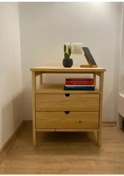 Aksöz Tasarım Ahşap Komodin: Doğal ve Şık Yatak Odası Dekorasyon Ürünü