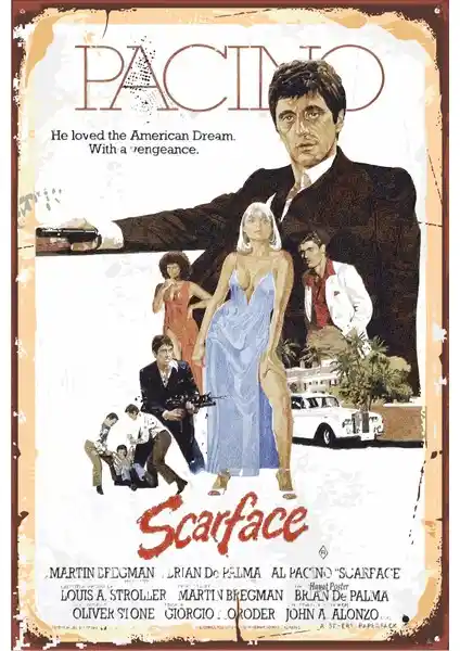 Al Pacino Scarface Retro ve Vintage Tarzda Şık Duvar Posteri 20x30 cm
