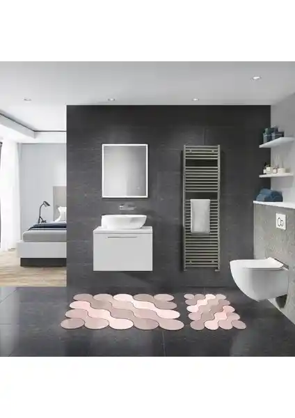 Alanur Florya Banyo Seti Kaymaz Tabanlı Şık ve Pratik Kullanım İçin Uygun