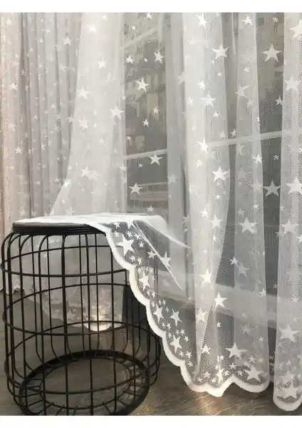 Alena Home Aleyna Yıl<dı>zlı Çocuk Odası Tül Perdesi Estetik ve Fonksiyonel Tasarım