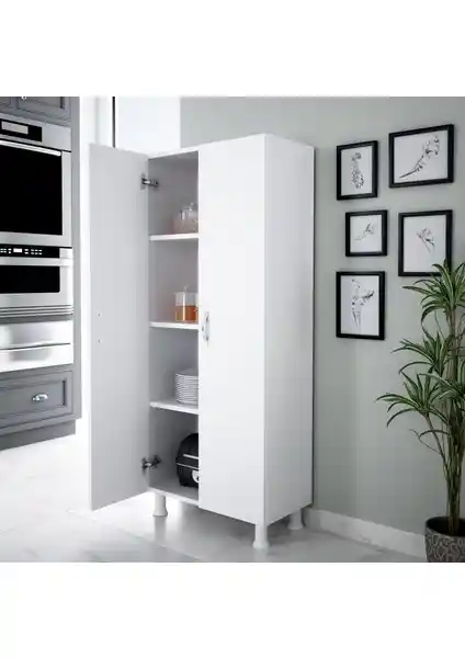 Alesta Life 2 Kapaklı 4 Raflı Çok Amaçlı Dolap: Modern ve Şık Depolama Çözümü