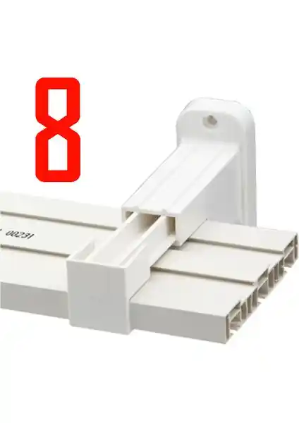 Aliden 8 Adet Plastik Perde Rayı Korniş L Ayak Duvara Montaj Askı Aparatı