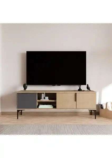 Alonex Tarz Sepet Antrasit Modern ve Şık TV Ünitesi 150 cm genişlikte