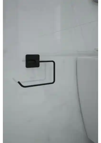 Alper Banyo Jasmin Kare Yapışkanlı Siyah Tuvalet Kağıtlığı: Modern ve Pratik Banyo Aksesuarı