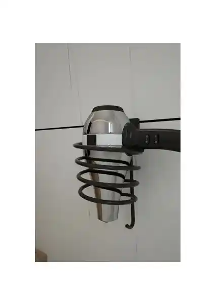 Alper Banyo Siyah Kare Fön Makinesi Askısı Modern ve Pratik Tasarım Özellikleri