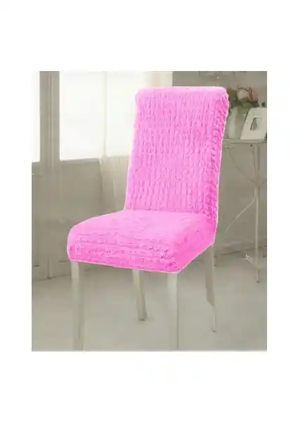 Altın Kelebek Likralı Bürümcük Fuşya Sandalye Kılıfı Şıklık ve Kullanışlılık Sunar