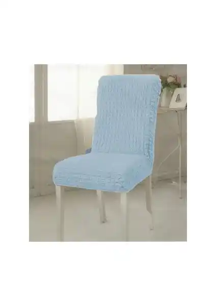 Altın Kelebek Likralı Bürümcük Mavi Sandalye Kılıfı Estetik ve Kullanışlı Tasarım