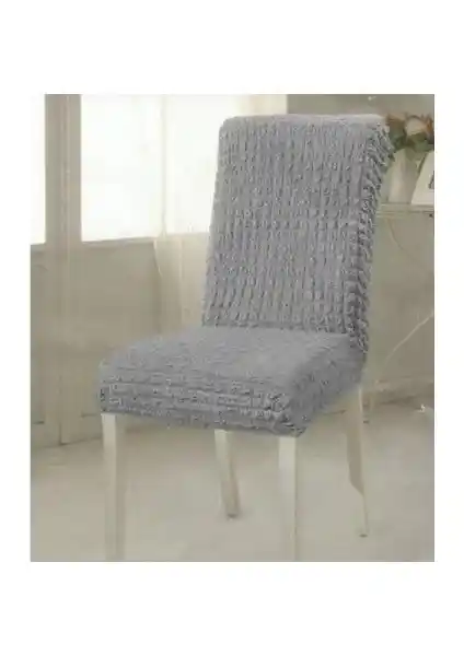 Altın Kelebek Likralı Bürümcük Sandalye Kılıfı Açık Gri Estetik ve Fonksiyonelliğin Buluşması