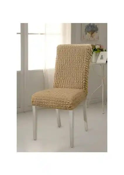 Altın Kelebek Vizon Renkli Likralı Sandalye Kılıfı Estetik ve Fonksiyonel Tasarım