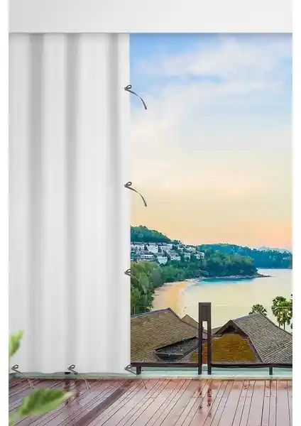 Altın Pamuk Balkon Perdesi Beyaz Geniş Ölçü Seçenekleriyle Estetik ve Fonksiyonel Koruma